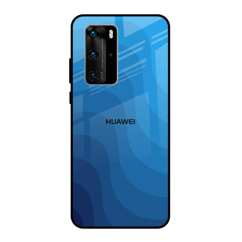 Blue Wave Abstract Glossy Case for Huawei P40 Pro