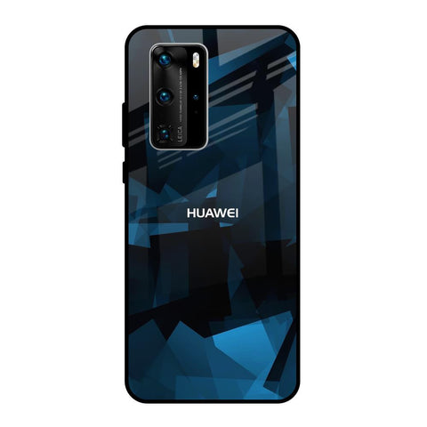 Polygonal Blue Box Glossy Case For Huawei P40 Pro