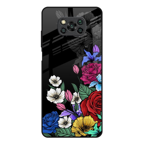 Rose Flower Bunch Art Glossy Case for Poco X3