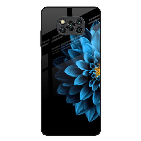 Half Blue Flower Glossy Case for Poco X3