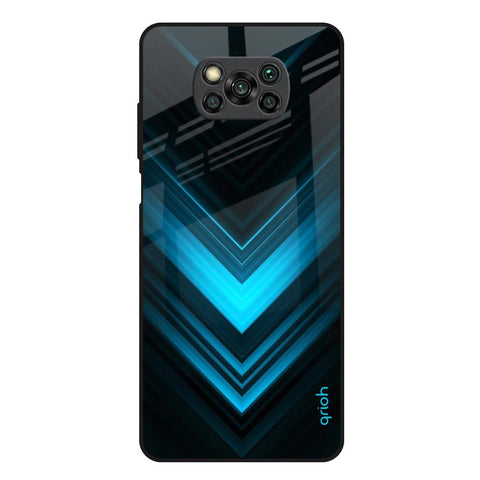 Vertical Blue Arrow Glossy Case For Poco X3