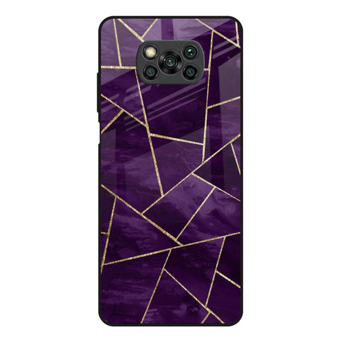 Geometric Purple Glossy Case For Poco X3