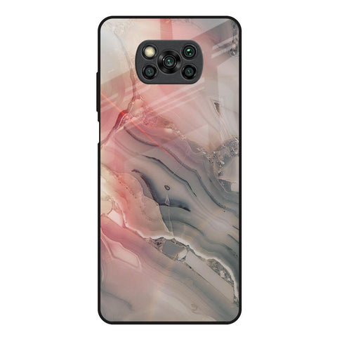 Pink And Grey Marble Glossy Case For Poco X3