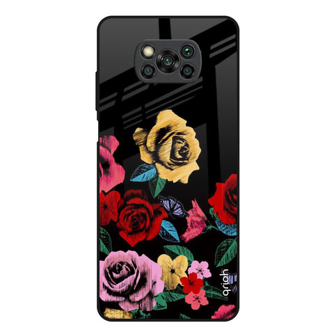 Floral Decorative Glossy Case For Poco X3