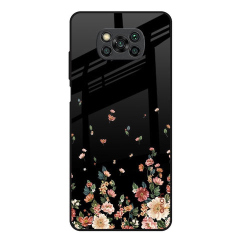 Floating Floral Print Glossy Case for Poco X3