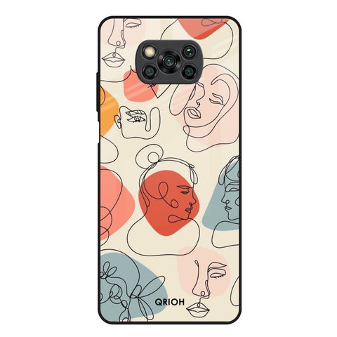 Abstract Faces Glossy Case for Poco X3