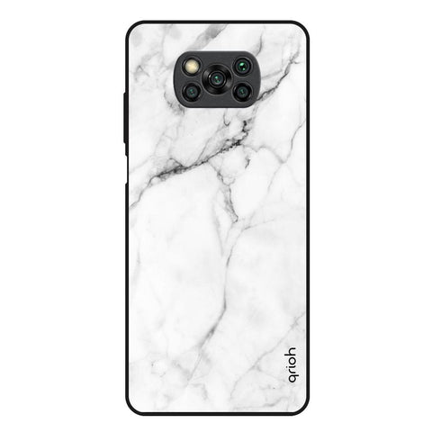 Modern White Marble Glossy Case for Poco X3
