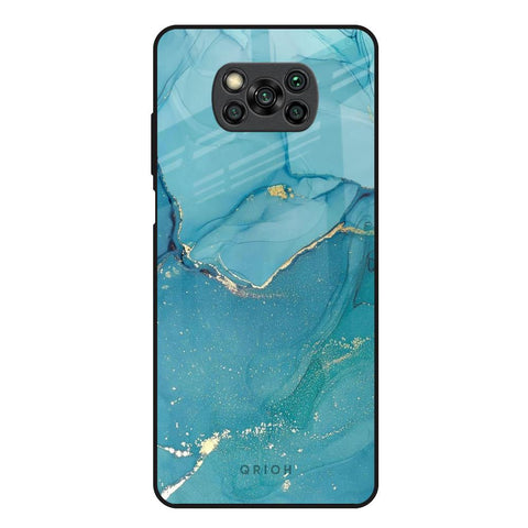 Blue Golden Glitter Glossy Case for Poco X3