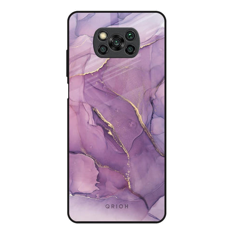 Purple Gold Marble Glossy Case for Poco X3