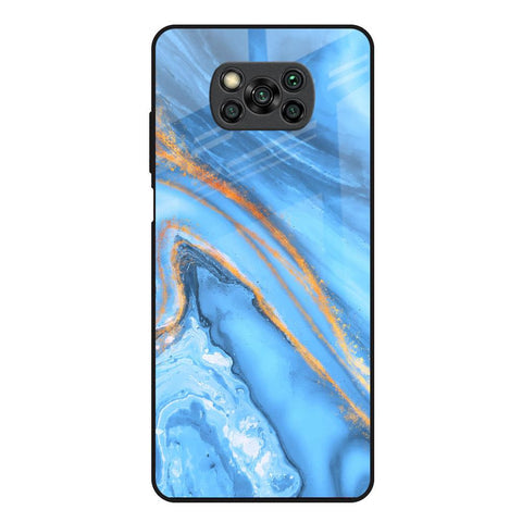 Vibrant Blue Marble Glossy Case for Poco X3