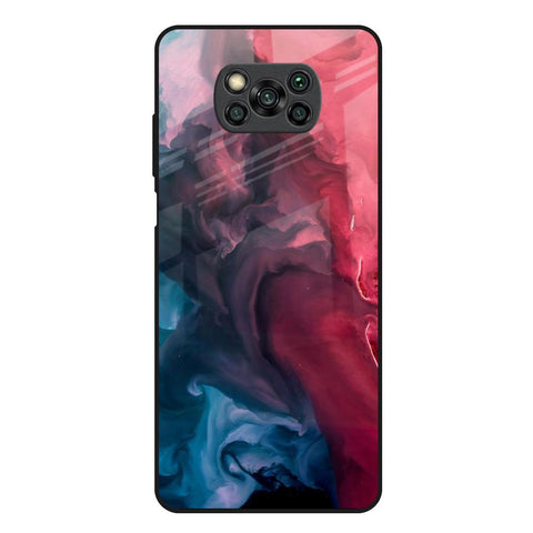 Blue & Red Smoke Glossy Case for Poco X3