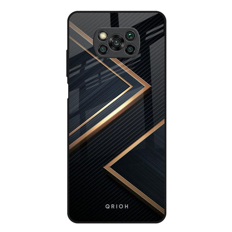 Sleek Golden & Navy Glossy Case for Poco X3