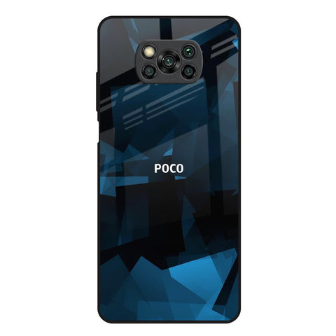 Polygonal Blue Box Glossy Case For Poco X3