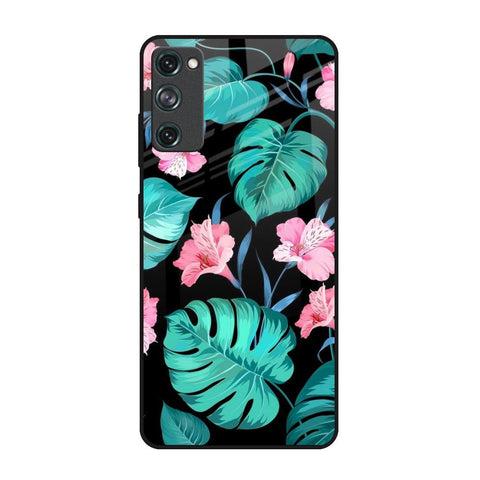 Tropical Leaves & Pink Flowers Glossy Case for Samsung Galaxy S20 FE