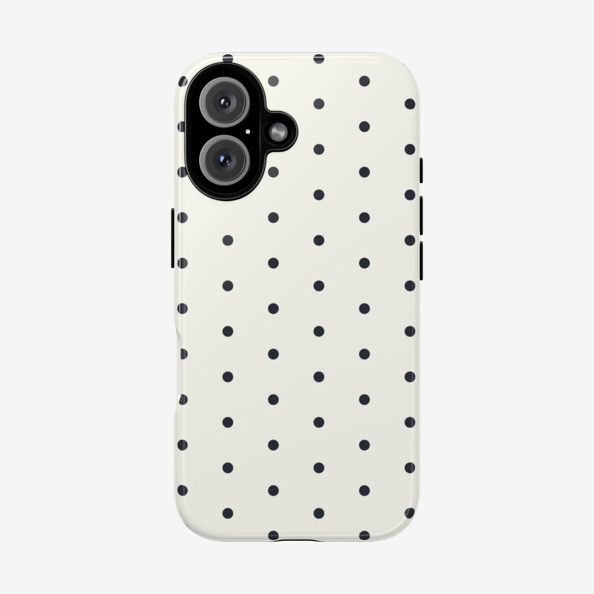 White Polka Dots Tough Case  Available For All iPhone Models