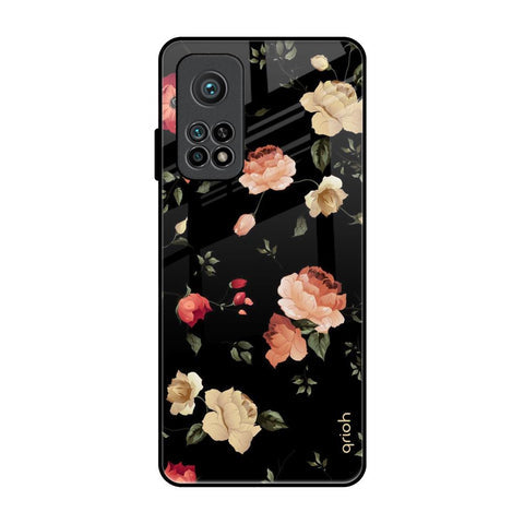 Black Spring Floral Glossy Case for Xiaomi Mi 10T Pro