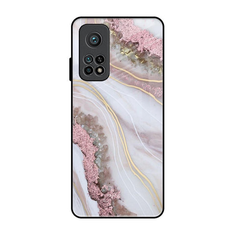Pink & Gold Gllitter Marble Glossy Case for Xiaomi Mi 10T Pro
