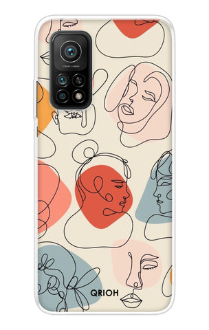 Abstract Faces Soft Cover for Xiaomi Mi 10T Pro