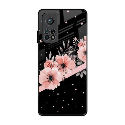 Floral Black Band Glossy Case For Xiaomi Mi 10T