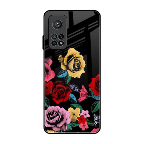 Floral Decorative Glossy Case For Xiaomi Mi 10T