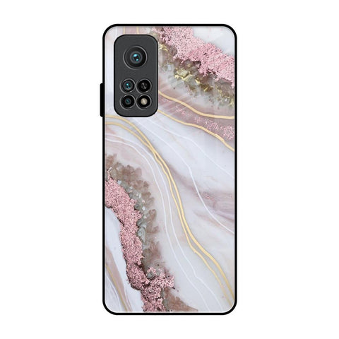 Pink & Gold Gllitter Marble Glossy Case for Xiaomi Mi 10T