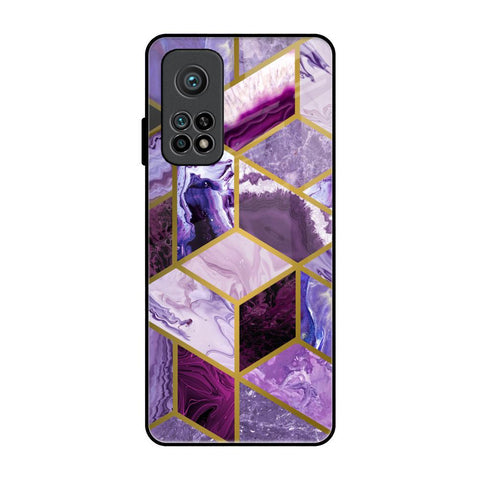 Purple Rhombus Marble Glossy Case for Xiaomi Mi 10T