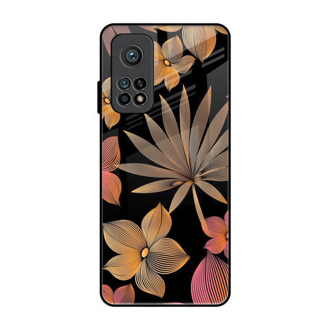 Lines Pattern Flowers Glossy Case for Xiaomi Mi 10T