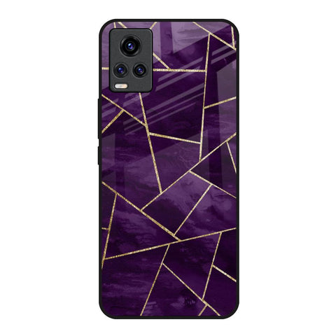 Geometric Purple Glossy Case For Vivo V20