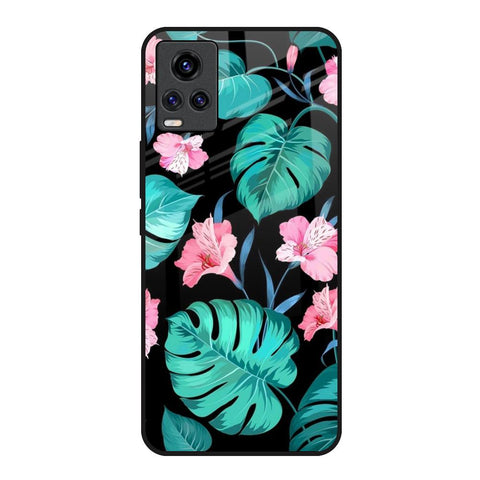 Tropical Leaves & Pink Flowers Glossy Case for Vivo V20