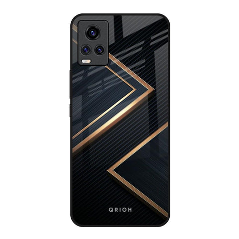 Sleek Golden & Navy Glossy Case for Vivo V20
