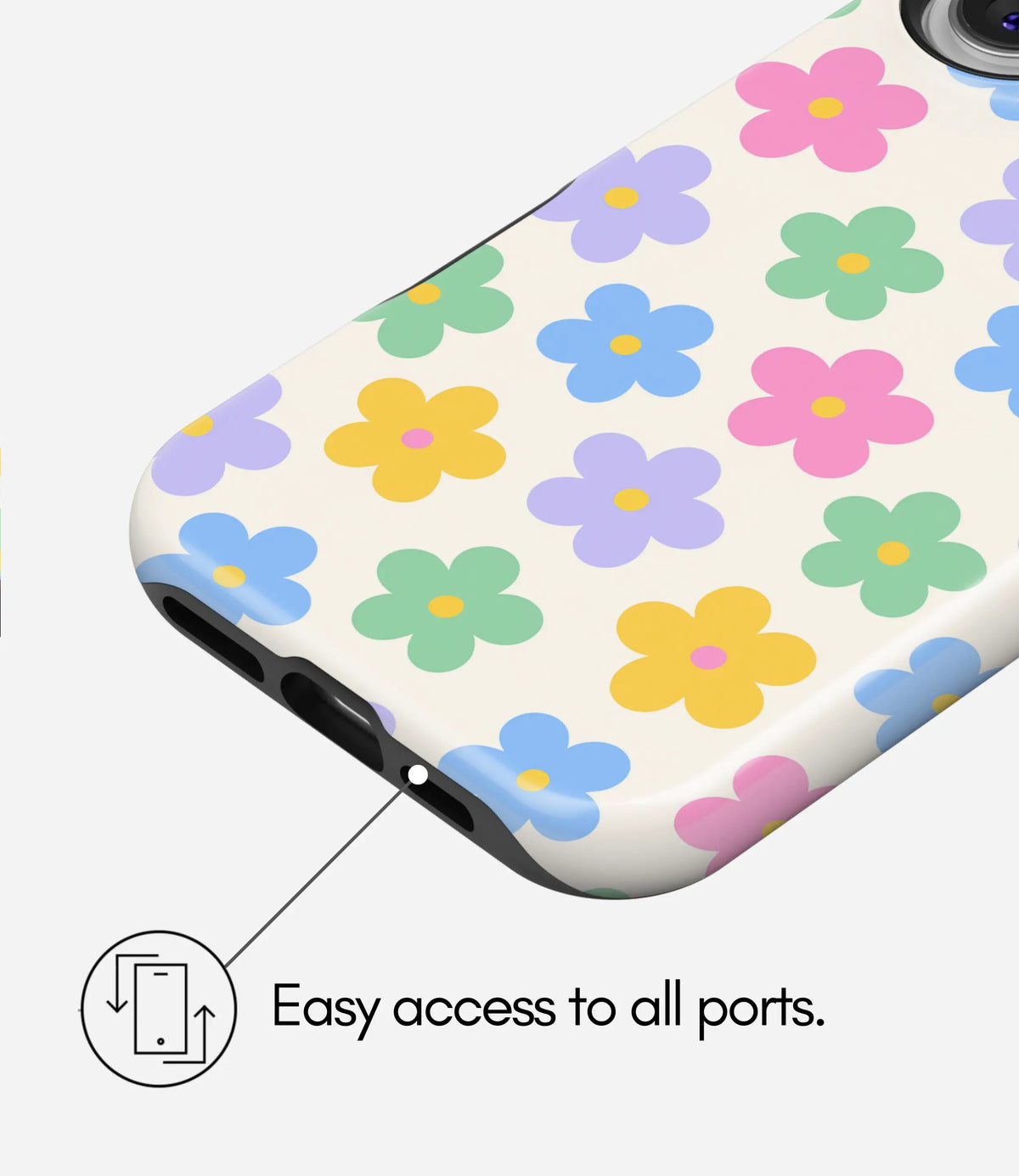 Color Pop Florals Premium Tough Shining Phone Case (Double Layer) Available For All iPhone Models