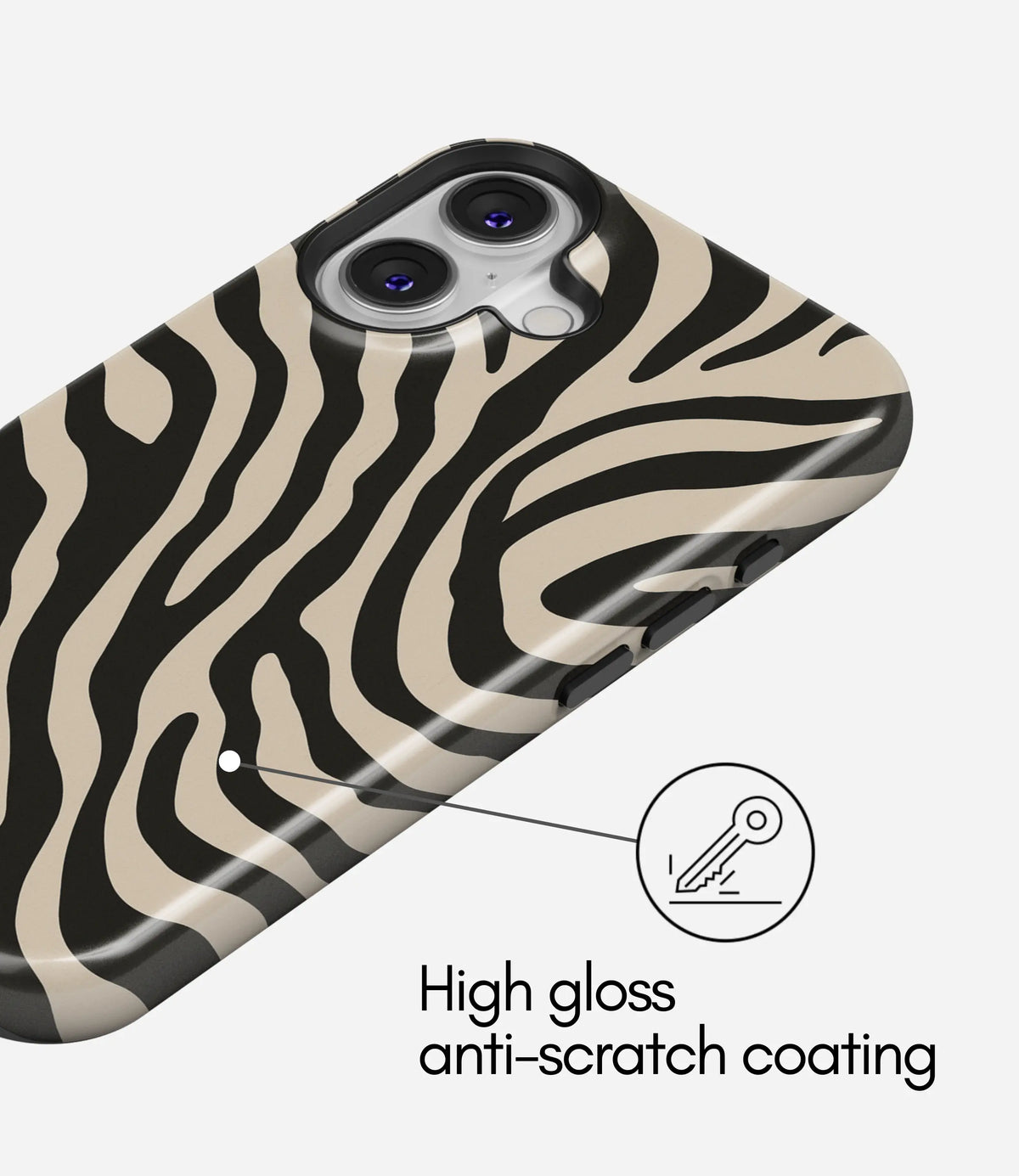 Zebra Luxe Premium Tough Shining Phone Case (Double Layer) Available For All iPhone Models