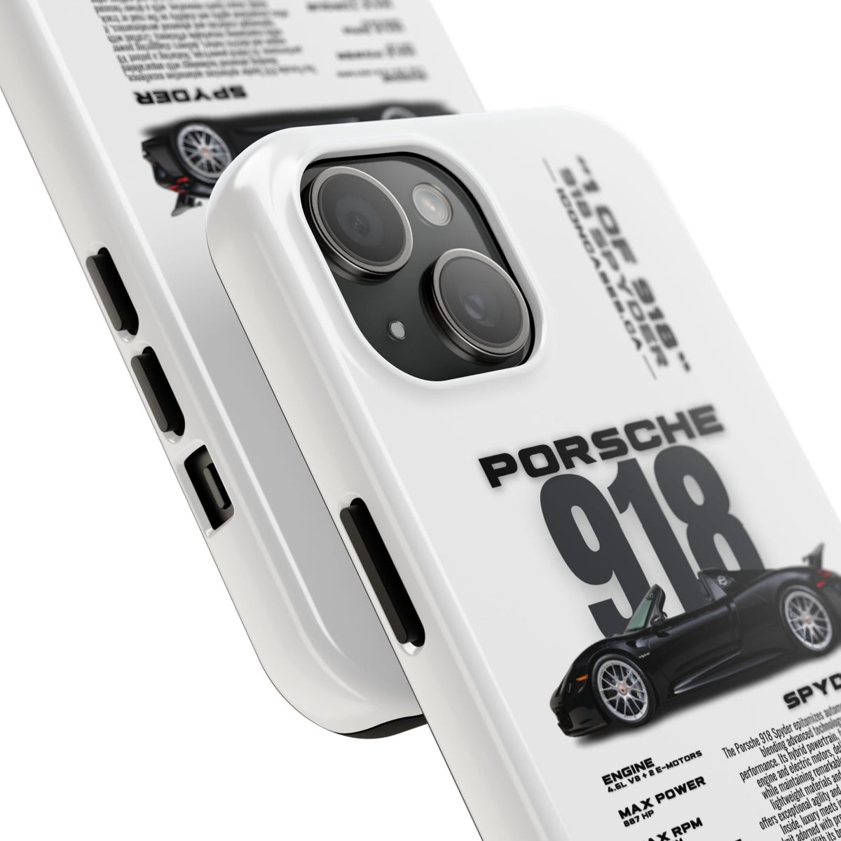 Porsche 918 Spyder White Premium Tough Shining Phone Case (Double Layer) Available For All iPhone Models