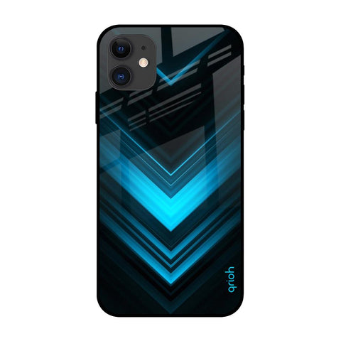 Vertical Blue Arrow Glossy Case For iPhone 12
