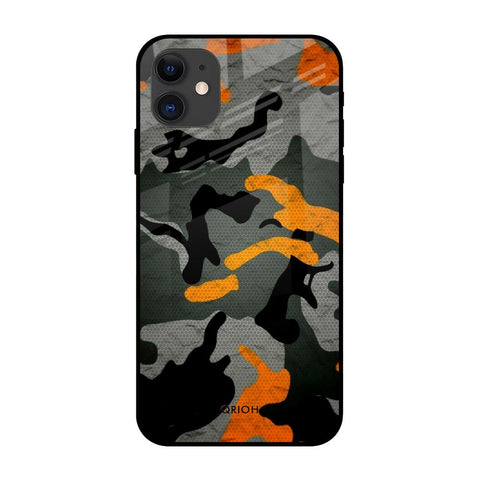 Camouflage Orange Glossy Case For iPhone 12