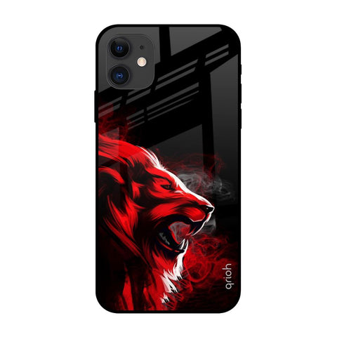 Red Angry Lion Glossy Case for iPhone 12