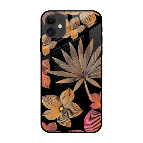Lines Pattern Flowers Glossy Case for iPhone 12