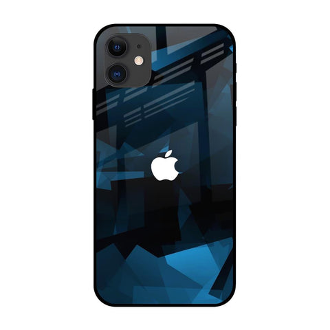 Polygonal Blue Box Glossy Case For iPhone 12