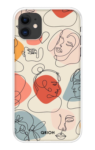Abstract Faces Soft Cover for iPhone 12