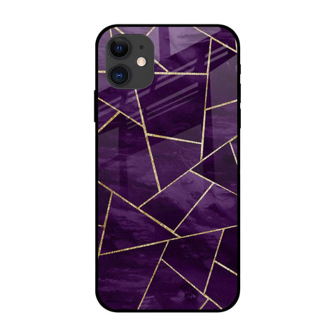 Geometric Purple Glossy Case For iPhone 12 mini