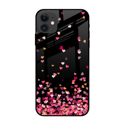 Heart Rain Fall Glossy Case For iPhone 12 mini