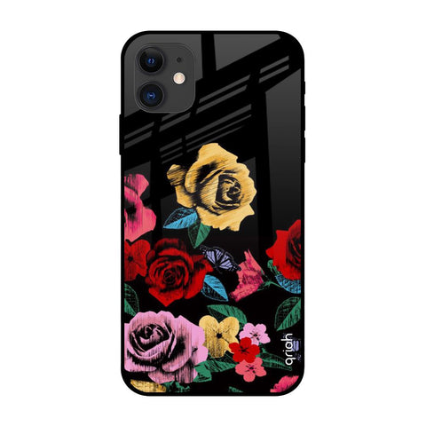 Floral Decorative Glossy Case For iPhone 12 mini