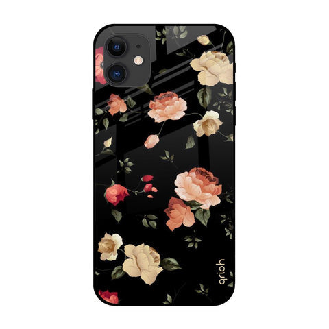 Black Spring Floral Glossy Case for Apple iPhone 12 Mini