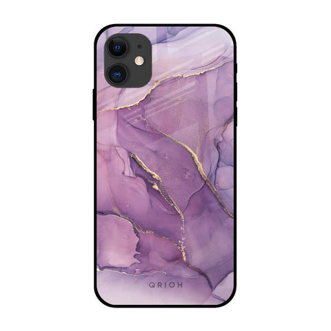 Purple Gold Marble Glossy Case for iPhone 12 mini
