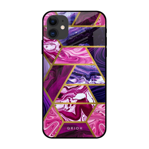 Electroplated Geometric Marble Glossy Case for iPhone 12 mini