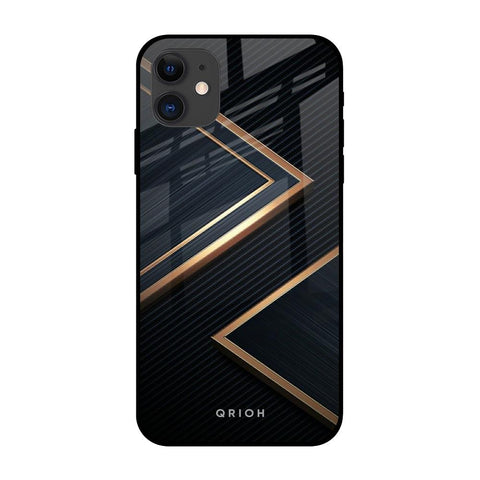 Sleek Golden & Navy Glossy Case for iPhone 12 mini