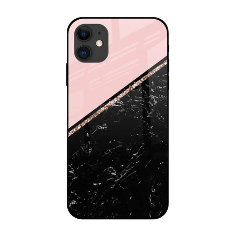 Marble Texture Pink Glossy Case For iPhone 12 mini