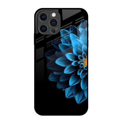 Half Blue Flower Glossy Case for iPhone 12 Pro