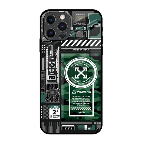 Green Camo Circuit Glossy Case for iPhone 12 Pro