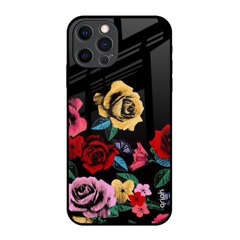 Floral Decorative Glossy Case For iPhone 12 Pro